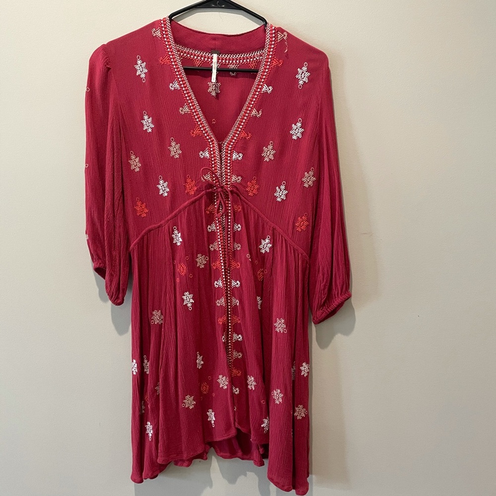 Free People Embroidered Tunic Dress